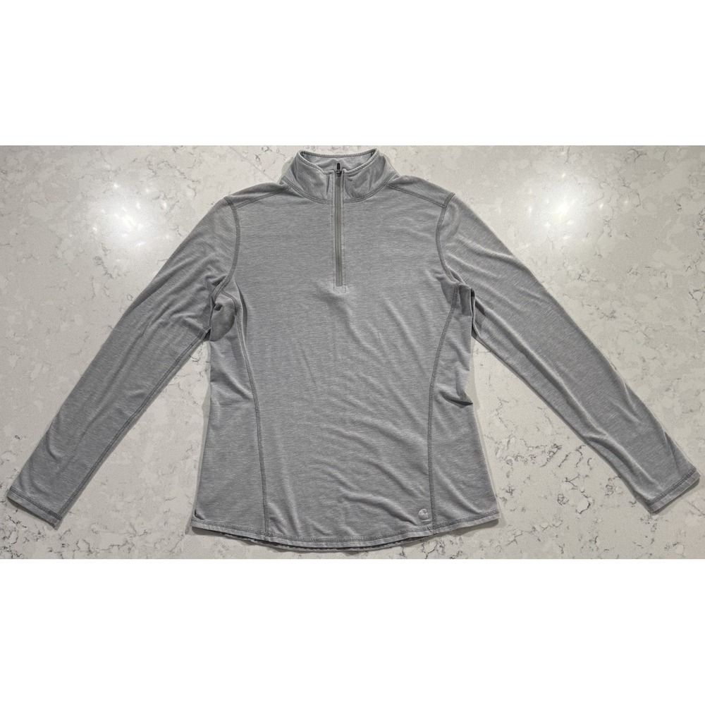 Carhartt Force Quarter Zip Pullover Top Womens Medium 8-10 Gray Long Sleeve